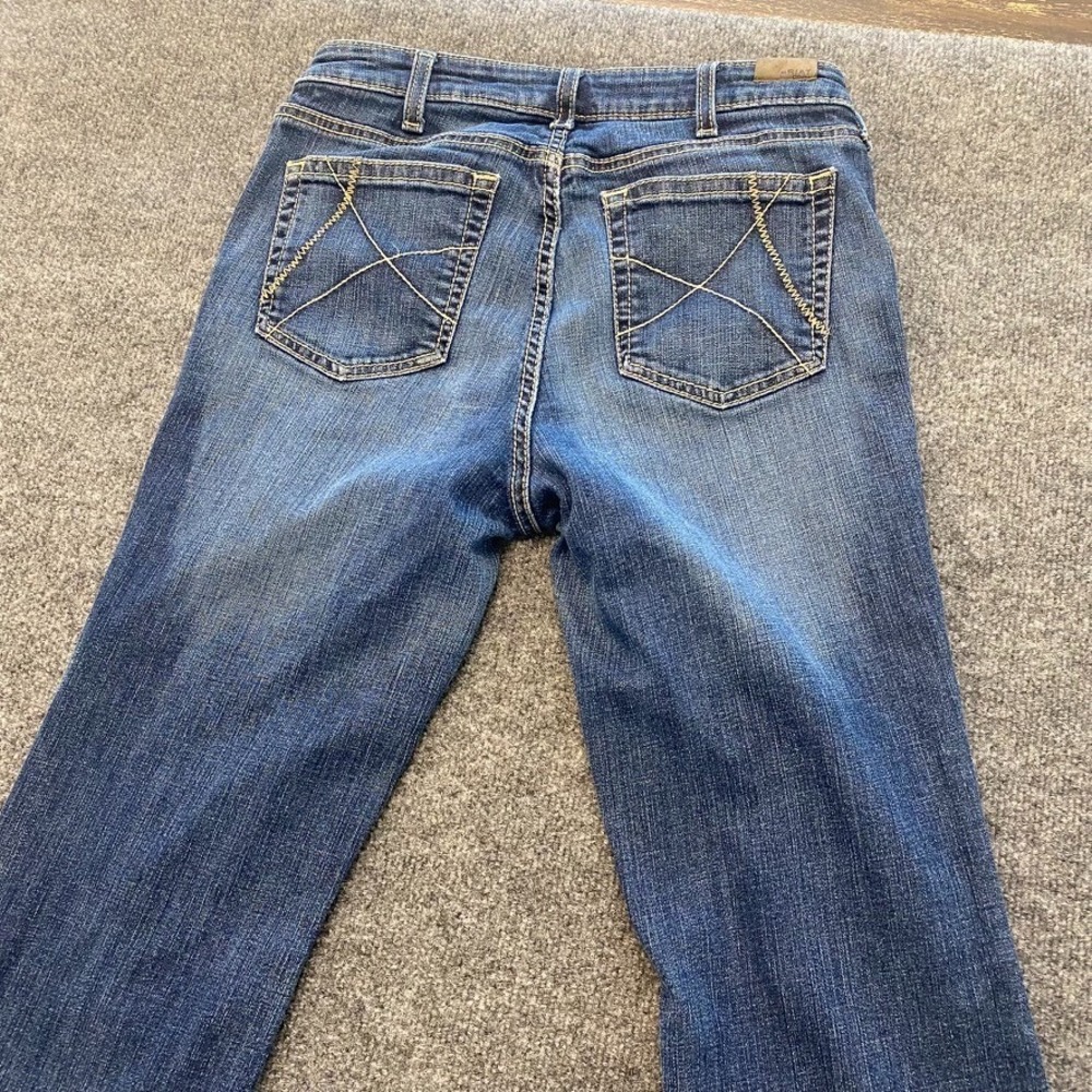 Ariat High Rise Denim Slim Trouser Jeans Womens Size 30x32 Faded Whiskered - Picture 13 of 13